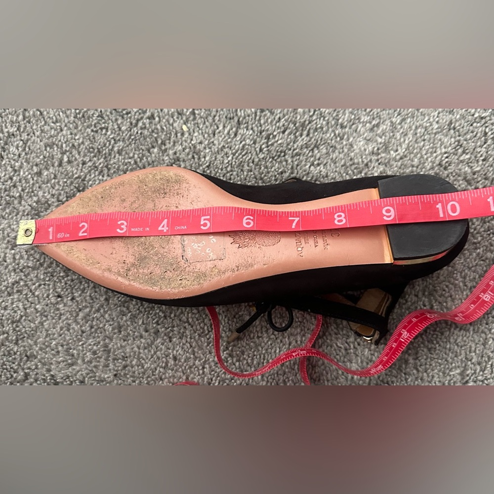 Aquazzura Christy Leather Point Toe Flats in Black Size 37 = U.S 7 $675 - Picture 10 of 10